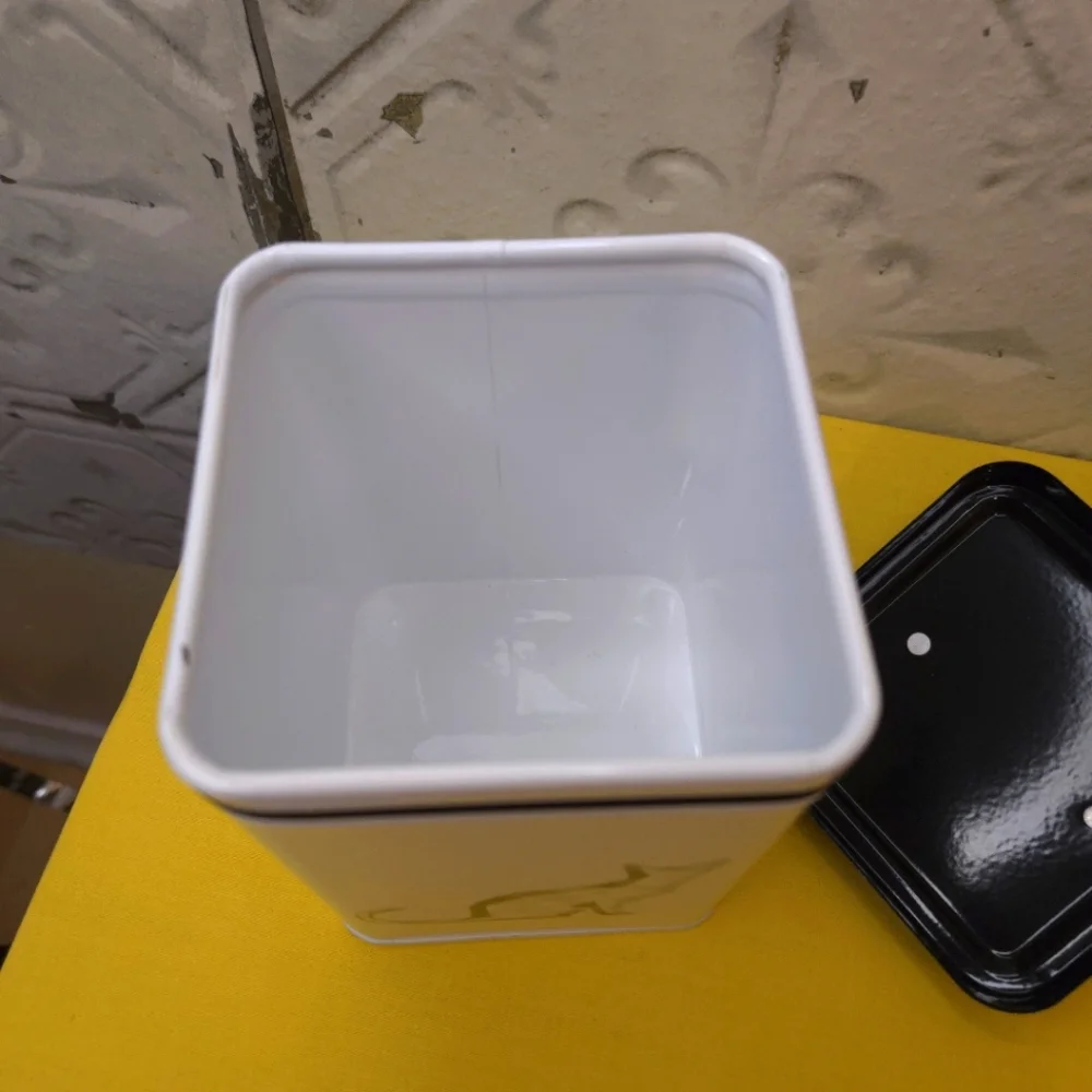 Cat Treat Storage Container in a Geometric Cat Design